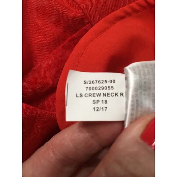 NWT Banana Republic Red Romper 8, Banded Waist Cuffed Hem Short Sleeves Pockets - Picture 6 of 6